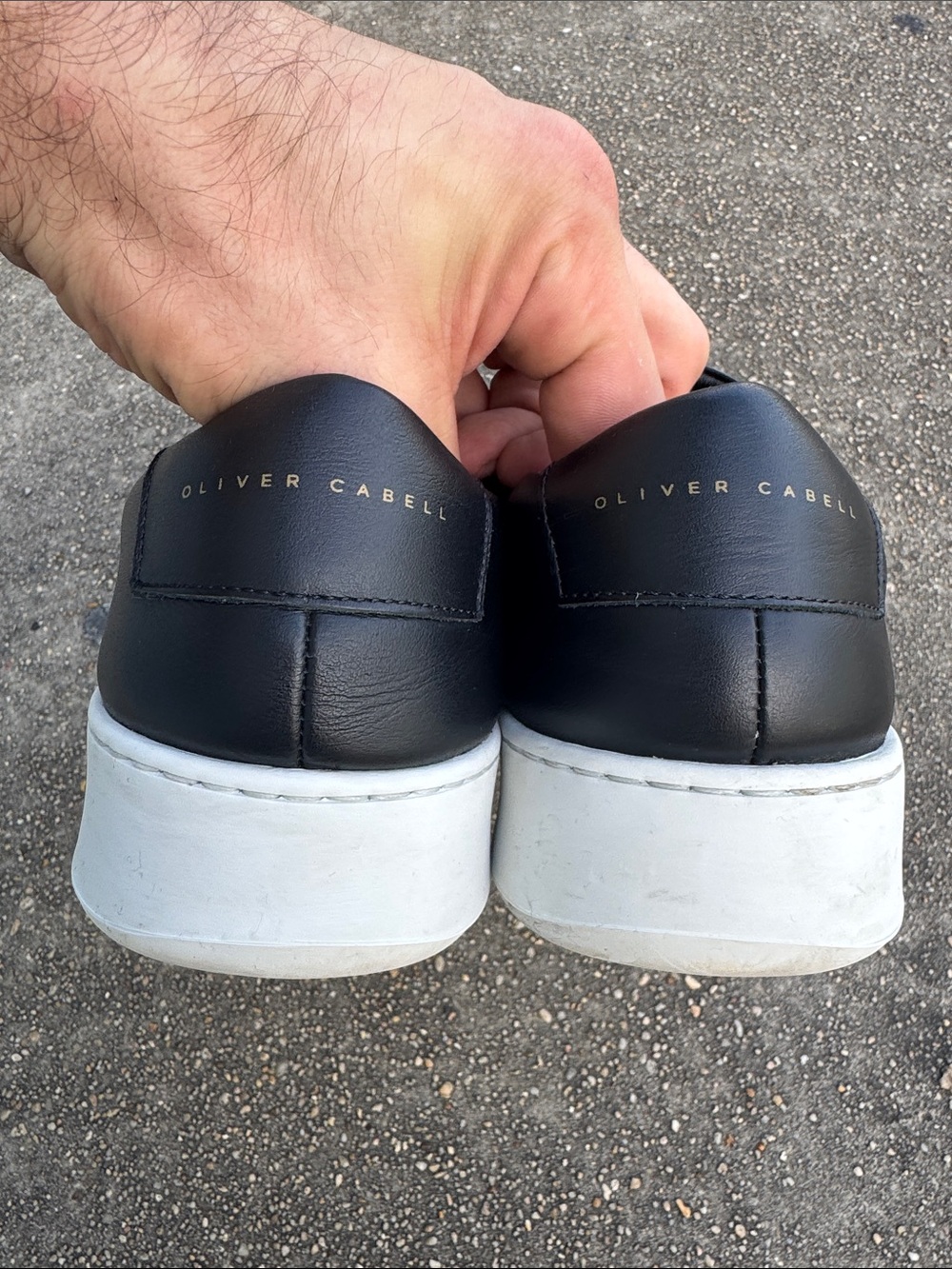 Oliver Cabell Black Leather Sneakers with White Soles 42 EU/9 US - Made In Italy - Picture 6 of 12